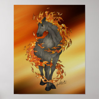 Poster voor brandweerpaarden (16x20)