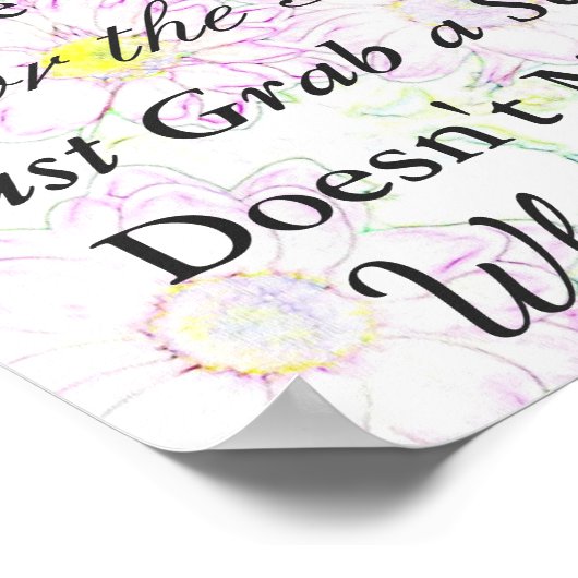 Poster voor bruiloft, Daisy Theme Paars (Hoek)