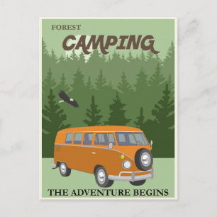 Poster voor Camping Vintage Travel Briefkaart