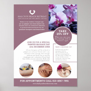 Poster voor de behandeling van kuddemassagewellnes