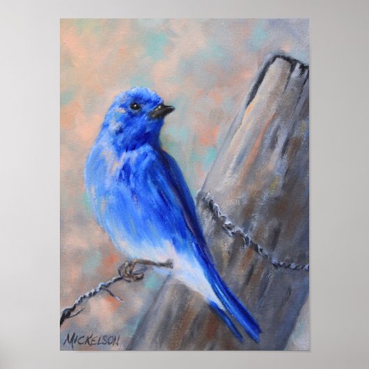 Poster voor de blauwvogel van Mountain Blue Art (Voorkant)
