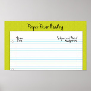 Poster voor de juiste papieren rubriek voor middel