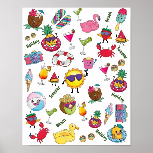 Poster voor de kinderkamer zomer | Poster voor de (Voorkant)