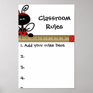 Poster voor de klassevoorschriften van de leraar