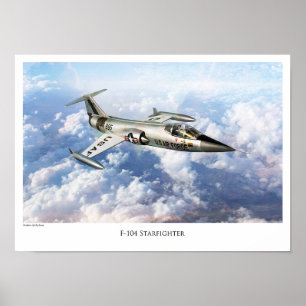 Poster voor de luchtvaartkunst "F-104 Starfighter"
