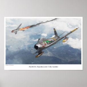 Poster voor de luchtvaartkunst "F-86 Saber"