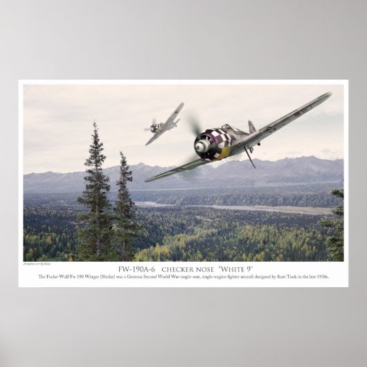 Poster voor de luchtvaartkunst "Fw190" (Voorkant)