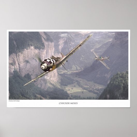 Poster voor de luchtvaartkunst "Fw190A" (Voorkant)