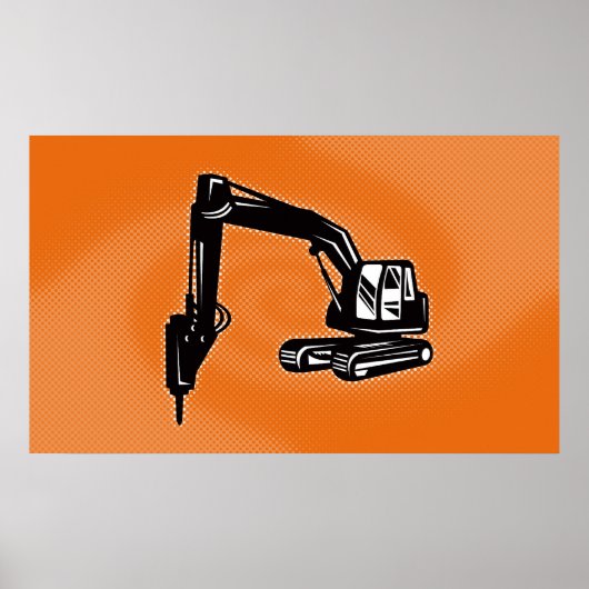 poster voor de mechanische graafmachine (Voorkant)