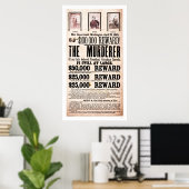 Poster voor de moord op Lincoln 1865 (Thuiskantoor)