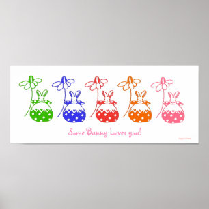 Poster voor de primaire kleur Daisy Bunny