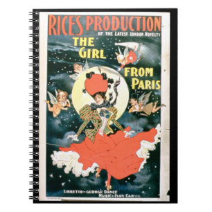 Poster voor de rijstproductie van het meisje van P Notitieboek