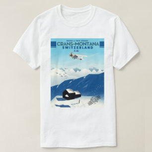 poster voor de skilm crans-montana Zwitserland T-shirt