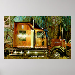 Poster voor de 'Sunlit Freight Truck Driver'-kunst