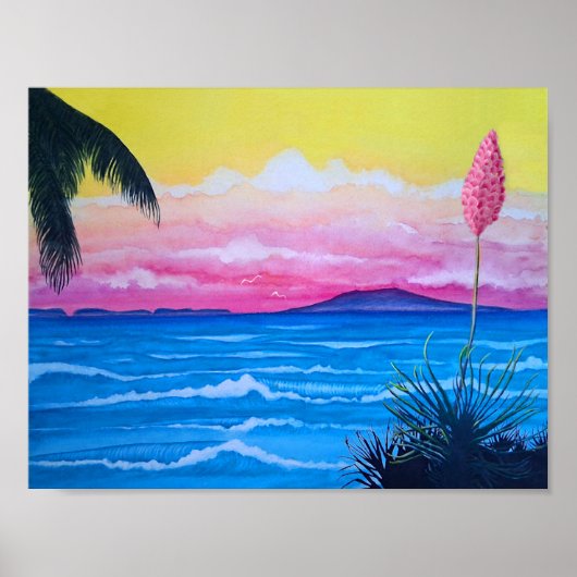 Poster voor de Sunset Ocean (Voorkant)