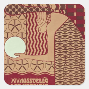 Poster voor de veertiende tentoonstelling in Wenen Vierkante Sticker