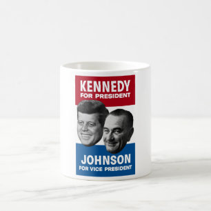 Poster voor de verkiezingen van Kennedy en Johnson Koffiemok