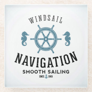 Poster voor de voorgrondnavigatie glazen onderzetter