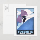 Poster voor de wintersport briefkaart (Voorkant / Achterkant)