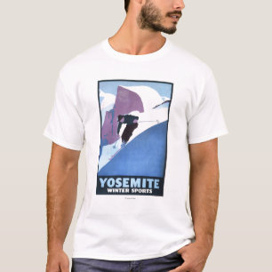 Poster voor de wintersport t-shirt