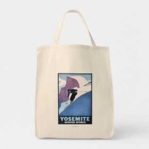 Poster voor de wintersport tote bag