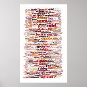 Poster voor één woord medische diagnose