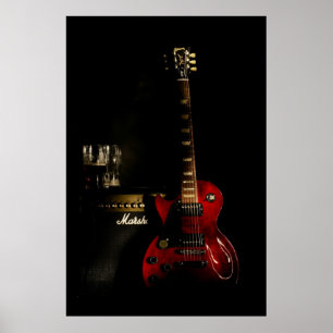 Poster voor gitaar en ampère