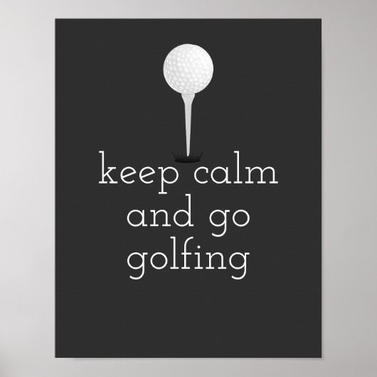 poster voor golfers, grijs en wit (Voorkant)