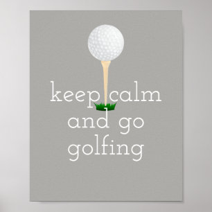 poster voor golfers, grijs en wit