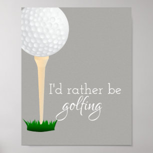 poster voor golfers, grijs en wit