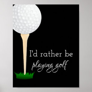 poster voor golfers zwart-wit