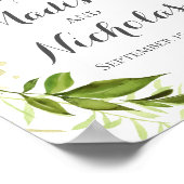 Poster voor groene bruiloft — Welkomstbord, Rustic (Hoek)