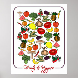 Poster voor groenten en fruit