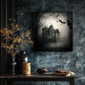 Poster voor haunted House - Halloween Spooky Print