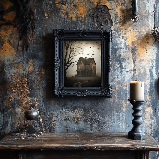 Poster voor haunted House - Halloween Spooky Print