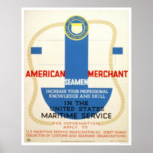 Poster voor herstel van de maritieme dienst - WPA