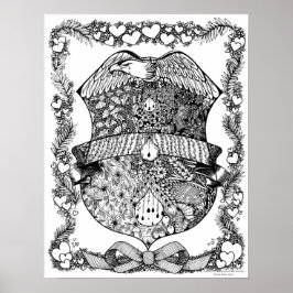 Poster voor het kleuren "in dienst"