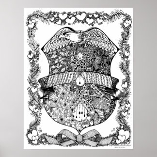 Poster voor het kleuren "in dienst"