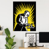 Poster voor het lassen van metaalarbeiders (Thuiskantoor)