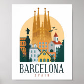 Poster voor het reizen naar Barcelona (Voorkant)