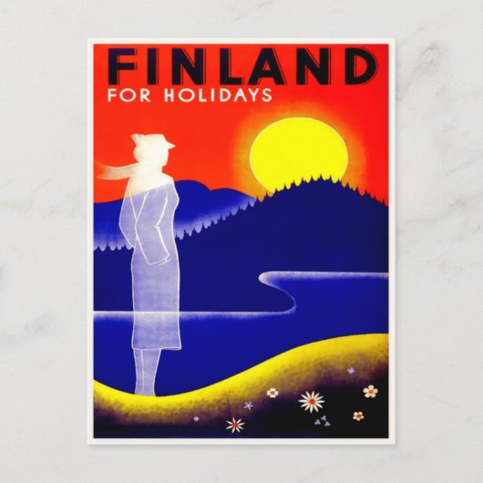 Poster voor het reizen naar Finland Briefkaart (Voorkant)