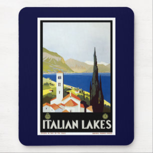 poster voor het reizen naar Italiaans meren Muismat