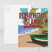 Poster voor het reizen naar Maleisisch eiland Perh Briefkaart (Voorkant / Achterkant)