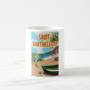 Poster voor het reizen van het eiland Saint Barthé Koffiemok