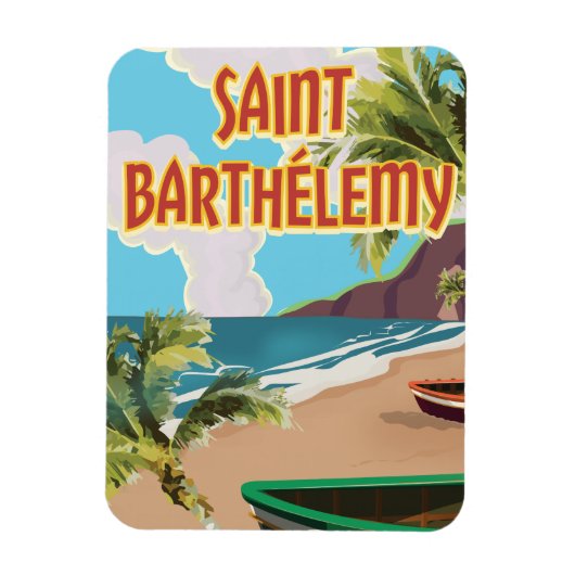 Poster voor het reizen van het eiland Saint Barthé Magneet (Verticaal)