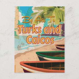 Poster voor het reizen van Turks en Caicos Vintage Briefkaart