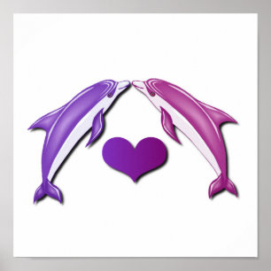 Poster voor het zoenen van dolfijnen