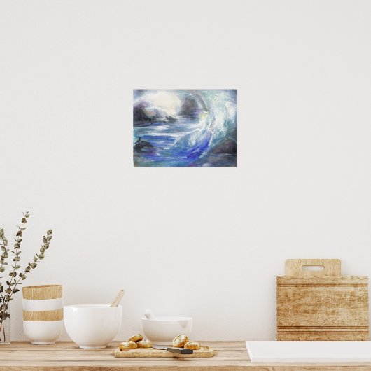 Poster voor hoge golven op zee (Keuken)