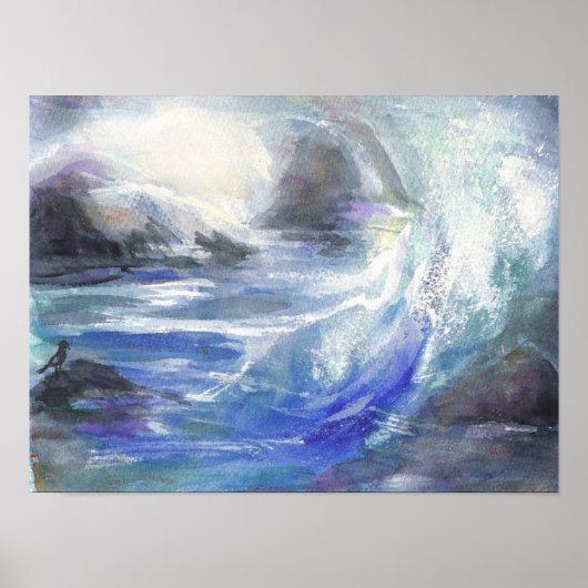 Poster voor hoge golven op zee (Voorkant)