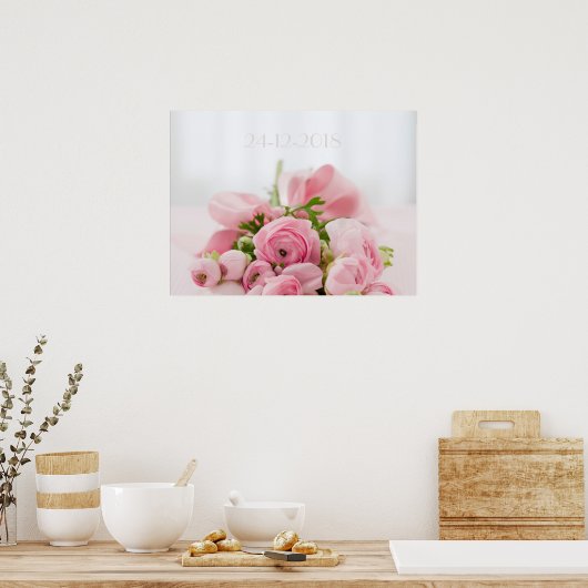 Poster voor huwelijksdatum Geheugen voor de echtge (Keuken)